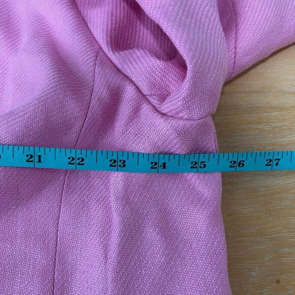 Talbots Jacket Blazer Jacket Womens 22W Pink Linen Button Front‎ 3/4 Sleeve - Picture 6 of 9